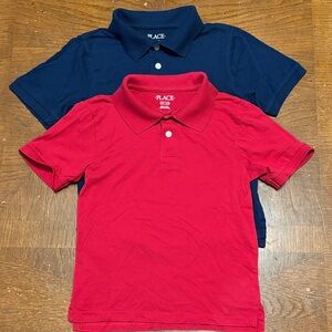 The Children’s Place Boy’s Red And Navy Polo Uniform Shirts 
Size S (5/6)